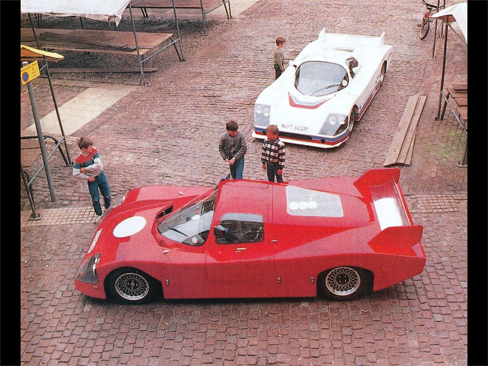 Red and white early Ultimas viewed from above