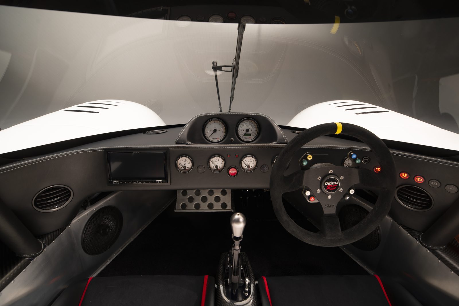 Cockpit and steering wheel of an Ultima RS