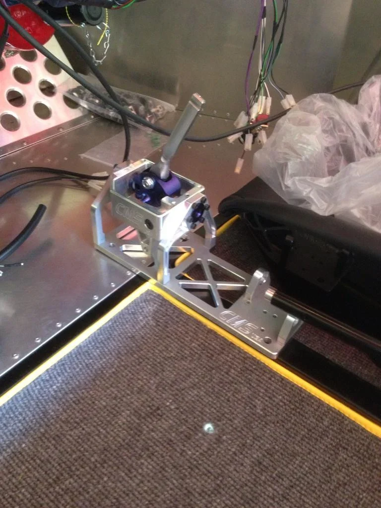 CMS cable shifter installed in an Ultima cockpit with the trim removed.