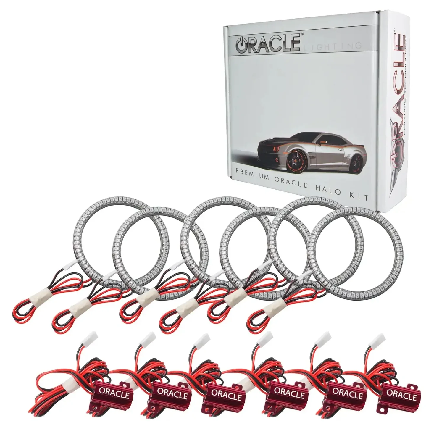 Boxed six-ring Ultima GTR tail-light halo kit with its control modules.