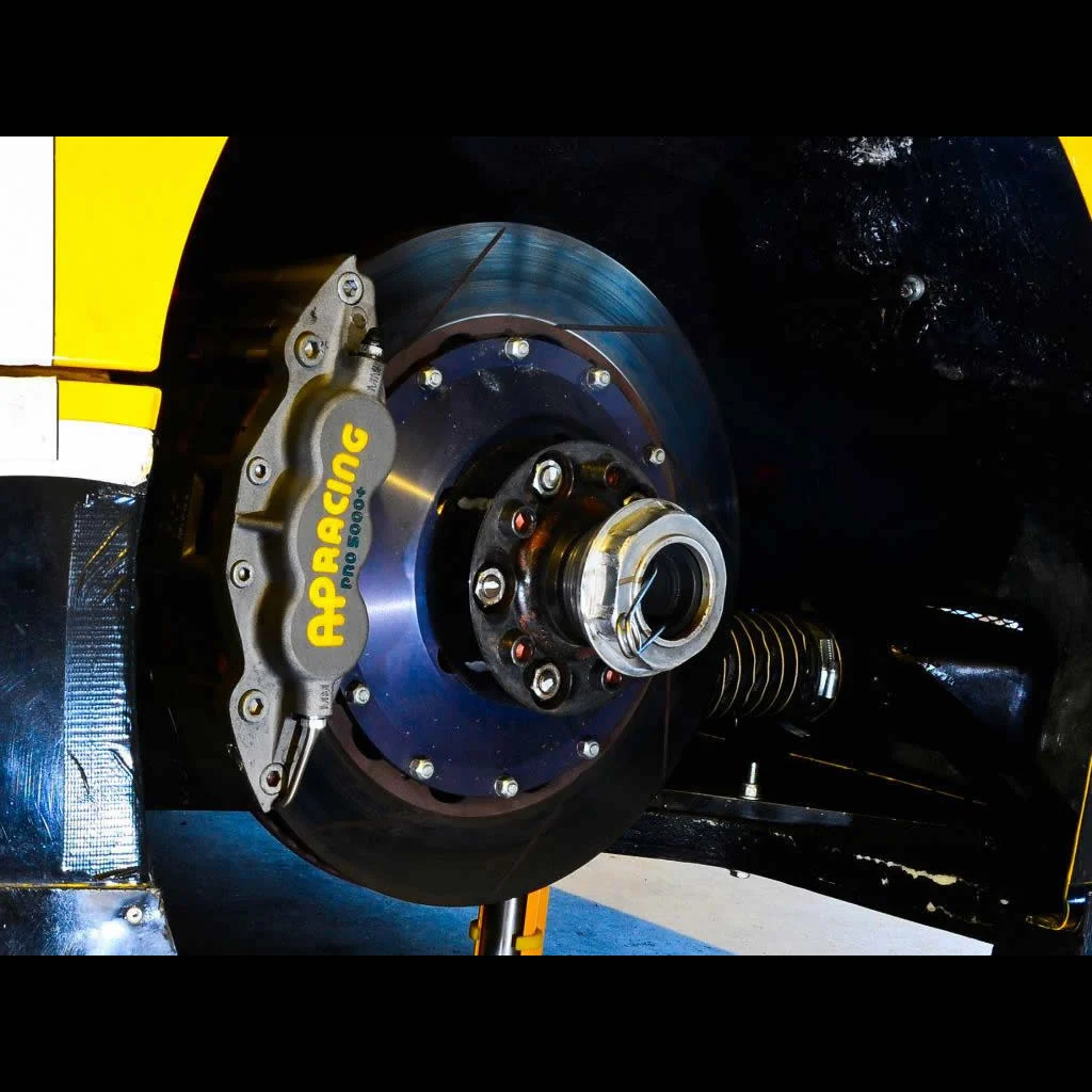 AP Racing caliper and disc installed with wheel removed