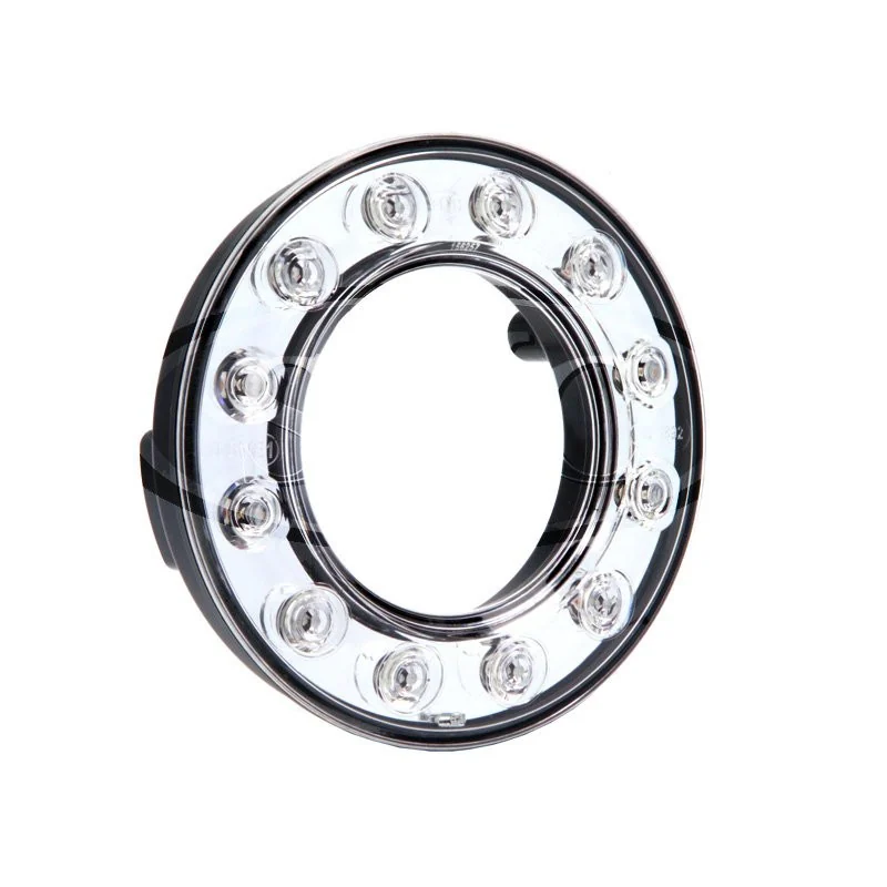Clear 98 mm outer LED tail-light ring viewed from the front.