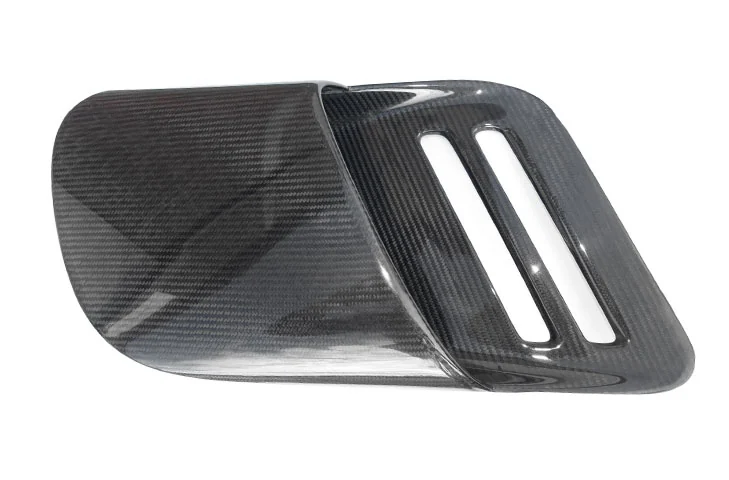 Driver-side carbon-fibre intake duct viewed from the outer face.