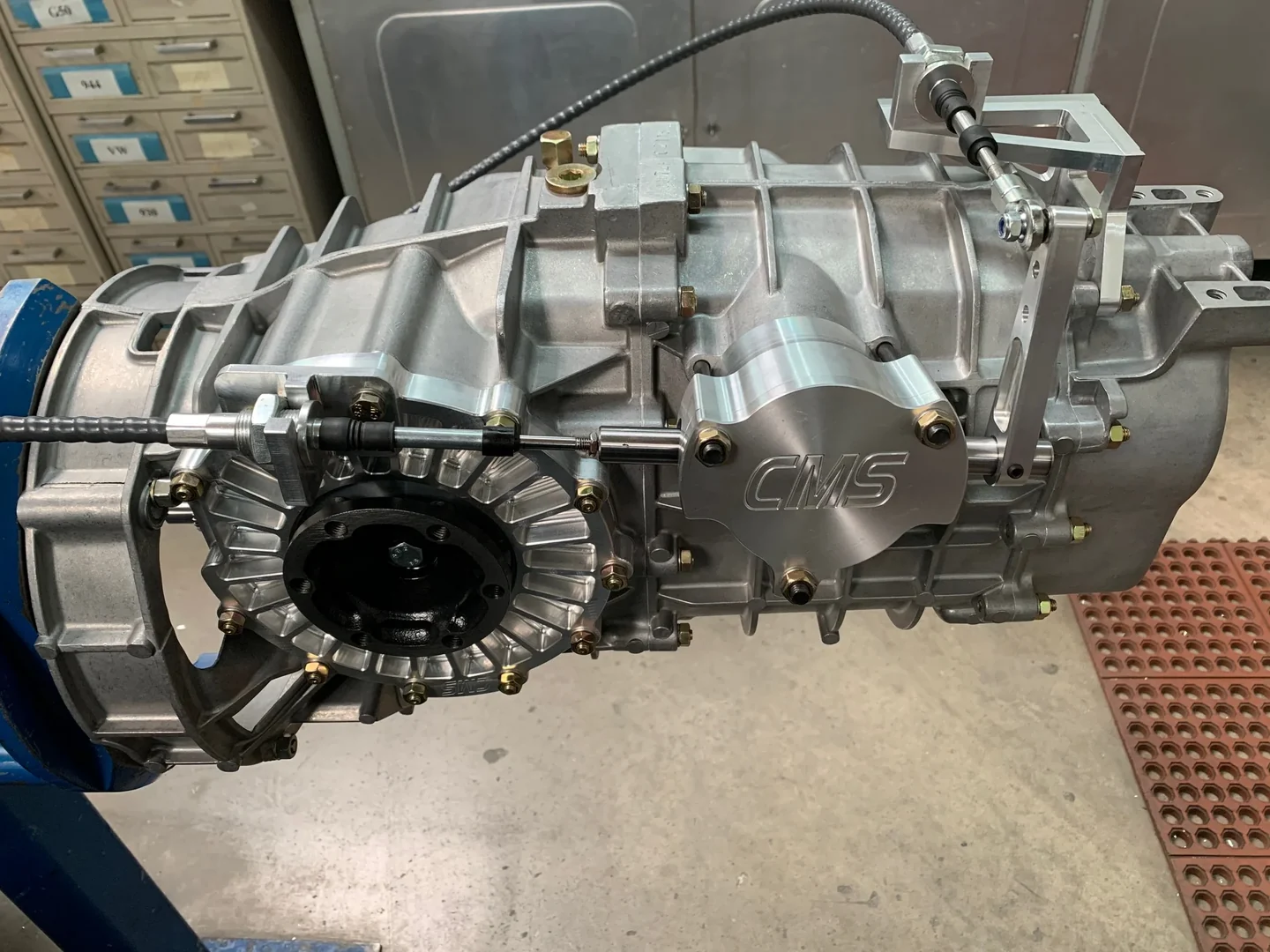 Side profile of a G50 transaxle fitted with the CMS side-shifter conversion.